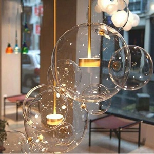 米奇客厅吊灯现代简约大气创意个性泡泡玻璃魔豆分子吊灯家用高档