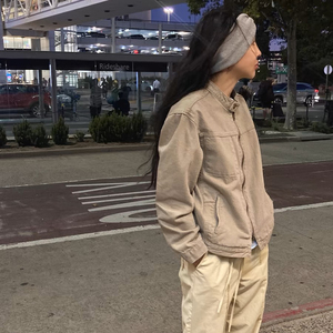 韩国东大门代购 24春季新款 休闲椰树短袖T恤 帅气夹克外套