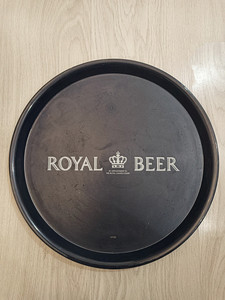 特价微瑕 原厂丹麦皇家小麦啤酒托盘茶盘塑料防滑圆形果盘 直径37