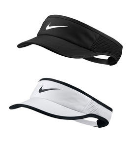 海淘现货 Nike/耐克无顶运动帽女子黑白色基础百搭款均码网球帽子
