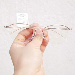 出口日本精品女士纤细纯钛B钛近视眼镜框四种颜色可选商务职场