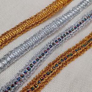 DIY纺织辅料 少数民族手工丝带服装饰彩色直边亮片金银线刺绣花边