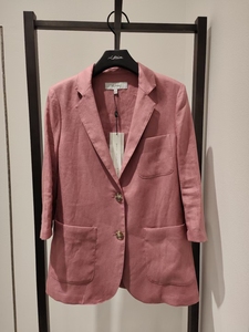 恩派雅春夏正品国内代购粉色亚麻清凉西装七分袖外套XNGPH1518AF