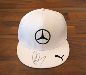 汉密尔顿亲笔签名帽子F1奔驰车队签名帽子Hamilton签名纪念品