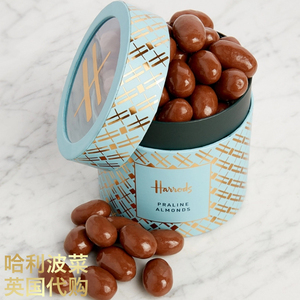 英国高端零食Harrods Chocolate Almond哈罗德焦糖玫瑰巧克力杏仁
