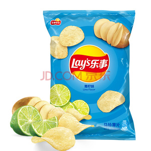 满58包邮乐事 Lay's青柠味薯片经典膨化零食新装上市75克袋装休闲