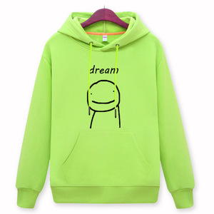 我的Dream smp世界同款卫衣荧光绿连帽衫秋薄款男女加绒儿童衣服