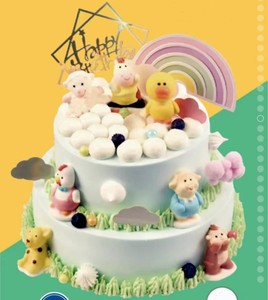向阳坊蛋糕双层生日蛋糕福州卡通儿童牛奶奶油鲜奶蛋糕萌宠乐园