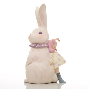 夜童话七月兔现代简约小兔子摆件意新年礼白品闺创蜜送女生日礼物