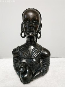 非洲原装进口黑木雕 马赛酋长夫人  纯手工雕刻  乌木雕 肯尼亚
