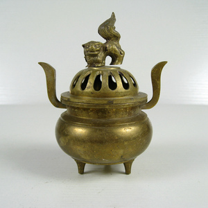 日本回流老铜器纯铜工艺品摆挂件古玩旧货 二手洋货 香炉熏炉B08