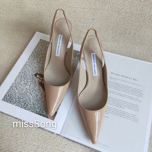 the Laurent 韩国设计师手工鞋代购名媛风气质尖头细跟高跟鞋凉鞋