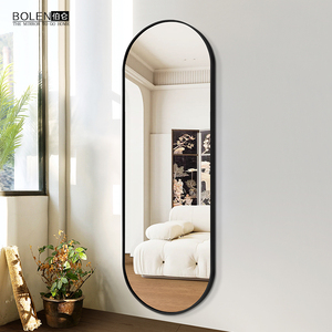 BOLEN 椭圆带框全身镜子贴墙家用玄关穿衣镜试衣镜壁挂装饰镜法式