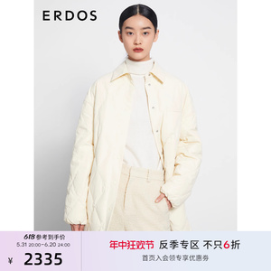 【3期免息】ERDOS 秋冬白鹅绒羽绒服女时尚百搭中长款衬衫厚外套