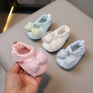 婴儿鞋女宝宝0--1周岁女公主鞋春秋季软底布鞋学步前鞋7-8-10个月