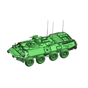 苏联BTR-80A装甲输送车三维模型素材(stl obj glb)