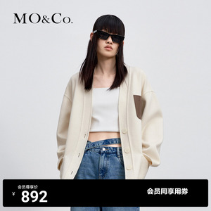 MOCO MC宽松羊毛混纺双面呢OVERSIZE外套宽松款外套女