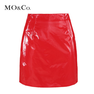 【年货价】MOCO春季新品漆皮侧拉链半身裙迷你短裙MA181