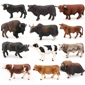 52种牛模型仿真实心安格斯奶牛水牛黄牛牦牛野牛动物摆件儿童玩具
