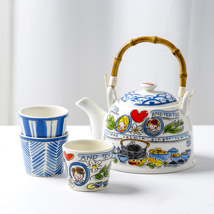 日式茶壶陶瓷大容量冷水壶家用水杯卡通果汁壶创意小清新茶具茶杯