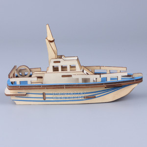 8-12岁小孩子手工拼装木制游艇模型六一儿童节礼物木质3D立体拼图