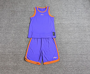 李宁校园系列圆领速干网眼篮球服运动比赛套装上衣短裤YATT167