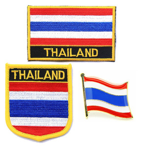 172 thailand flag pin patch 泰国国旗布贴 臂章 徽章 国徽徽章