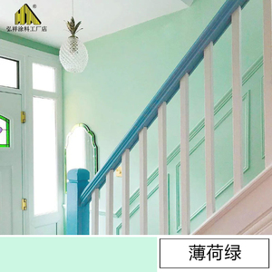 灰绿漆绿色乳胶漆墙漆室内家用浅绿复古绿深绿墨绿色彩色涂料油漆