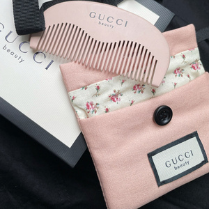 专柜赠品Gucci古驰古奇粉色梳子 化妆梳含化妆包 新品美发工具