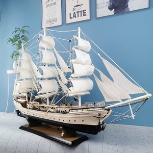 欧式船一帆风顺帆船模型摆件实木船家居装饰品轻奢创意生日礼物大