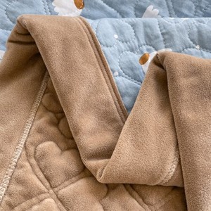 一面绒一面棉床盖婴儿牛奶绒珊瑚绒榻榻米加绒双面可用床单三件套