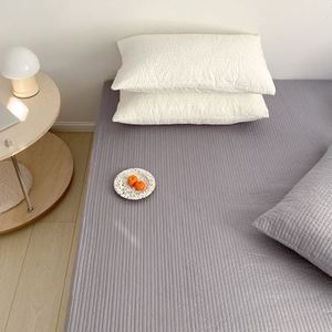 日式简约纯色夹棉床笠单件15简约纯棉加厚防滑床单全棉床罩18米