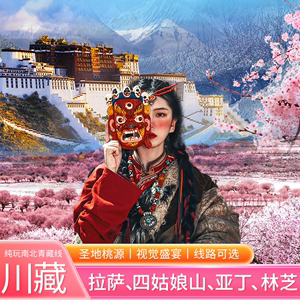成都出发318川藏线西藏旅游稻城亚丁拉萨羊湖林芝桃花节10天旅拍
