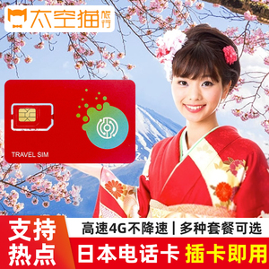 日本电话卡上网卡4G东京冲绳旅游5/7/8/30天可选每天1.5GB流量卡