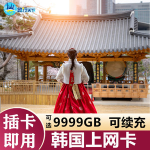 韩国4G电话卡3-15天高速手机卡上网卡流量首尔釜山济州岛通用