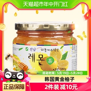 韩国进口全南蜂蜜柚子茶颗粒果肉580g*1罐方便聚餐维C冲泡饮品