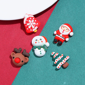 卡通圣诞老人麋鹿diy奶油胶手机壳材料包手工制作发饰品树脂配件