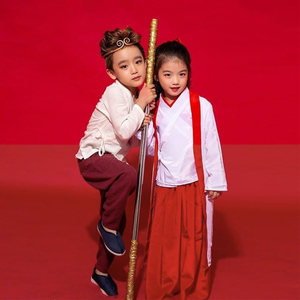 古装电影大话西游至尊宝紫霞仙子衣服幼儿童汉服男童女童摄影服装