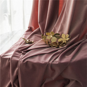 高档德国棉绒加厚吸音遮光窗帘纯色布料紫色丝绒面料成品现代简约
