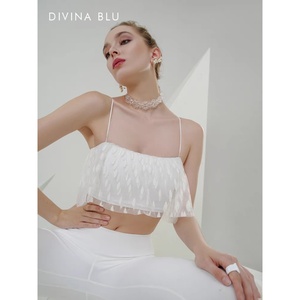 DIVINA BLU迪唯纳戛纳裸新款感瑜伽文胸美背运动内衣休闲蕾丝背心