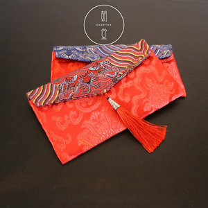 【朝堂】中国风锦缎布袋红包婚庆用品千百元结婚创意改口大红包