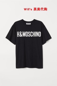 HM Moschino x H&M莫斯奇诺联名限量字母印字T恤/潮Tee  现货