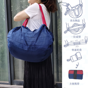 日式大容量超市购物袋可折叠便携环保袋单肩防水买菜包方便收纳袋