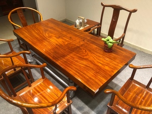 奥坎实木大板茶桌套装组合2米长90宽1一块木画案整块原木茶板现货
