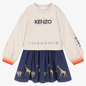 欧洲代购 KENZO童装 23春夏新款女童卫衣连衣裙套装
