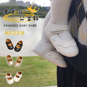日本婴幼儿公主鞋软底防滑学步鞋小宝宝可爱男女童魔术贴卡通甜美