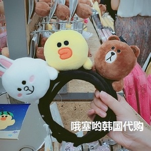 韩国正品 Line Friends布朗可妮莎莉丘可 大头 小头 发箍头箍头饰