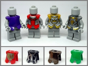 乐高 城堡系列人仔穿戴配件 lego 2587pb 骑士胸甲合集 2厘米塑料