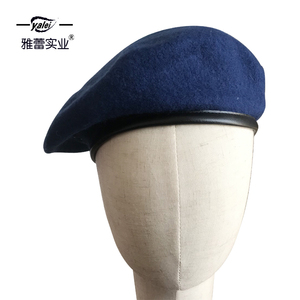 帽子工厂定做羊毛贝蕾帽染色针织帽儿童表演蓓蕾帽子孔雀兰贝雷帽
