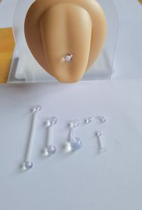 鸿运穿孔刺饰品透明款塑料UV防过敏材质一套耳桥脐环舌钉眉唇鼻钉